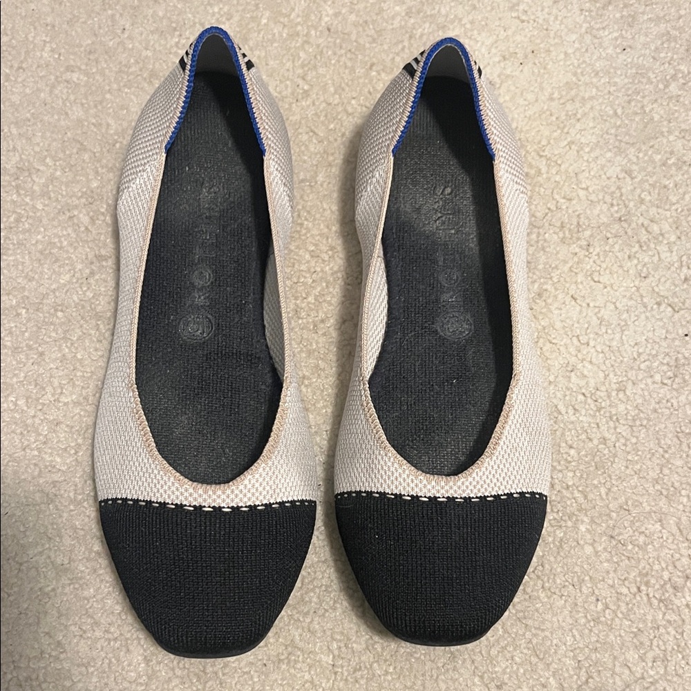 Rothy's Women's Flats in Black and Cream